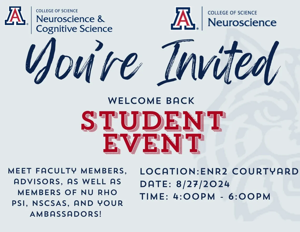 Invitation to welcome back student event on August 27 at 4:00 pm